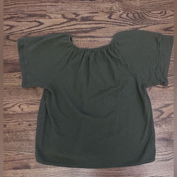 MADEWELL Texture & Thread Tiered Sleeve Top Green Size Small NWT. - Picture 4 of 4